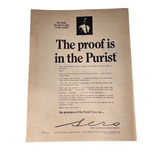 Vintage 1968 Magazine Ad Sero Gentlemans Shirt Proof is in Purist u